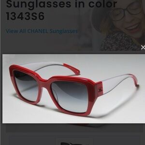 Vintage CHANEL Red & Clear acetate Sunglasses (5263 c1343)